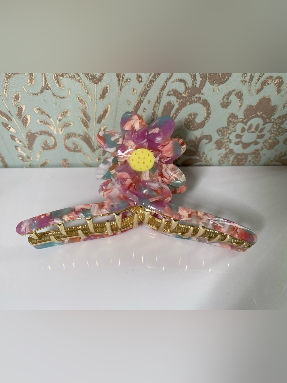 Floral Acrylic Hair Claw Clip